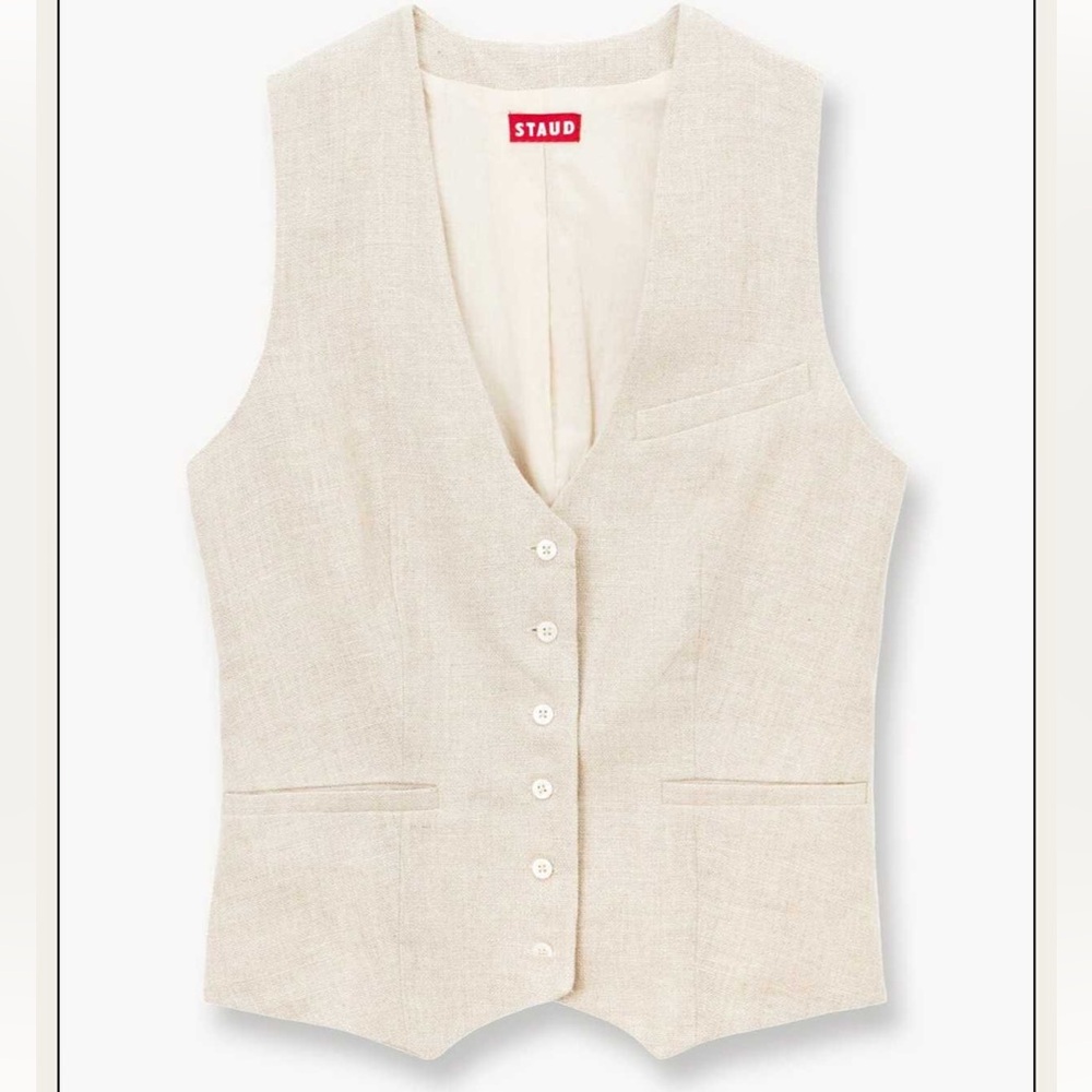 STAUD Brett Vest, Oat Milk, NWT, Size M